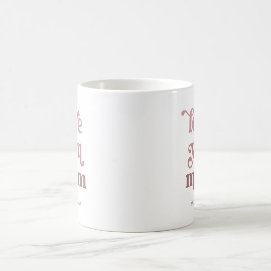 Mug Texte rétro Boho | Aimez-vous maman Gradient rose (Centre)