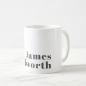 Mug Texte rétro moderne élégant et modifiable | Gris (Devant droit)
