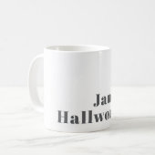 Mug Texte rétro moderne élégant et modifiable | Gris (Devant gauche)
