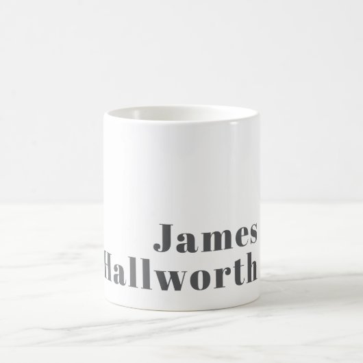 Mug Texte rétro moderne élégant et modifiable | Gris (Centre)