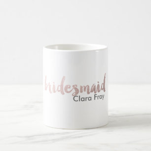 Mug texte rose de demoiselle d'honneur d'or de faux