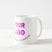 Mug texte simple minimal ajoutez votre logo/conception (Devant droit)