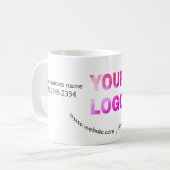 Mug texte simple minimal ajoutez votre logo/conception (Devant gauche)