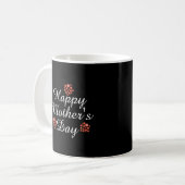 Mug texte simple moderne joyeux jour de la mère pêche (Devant gauche)