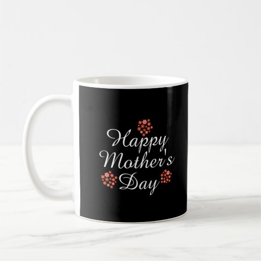 Mug texte simple moderne joyeux jour de la mère pêche (Gauche)