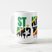 Mug Texte St. Kitts Drip | Conception de drapeau des C (Devant gauche)