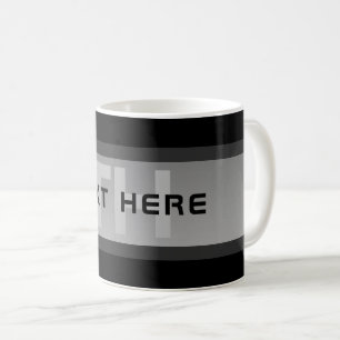 Mug Texte superposé personnalisable moderne Noir & G