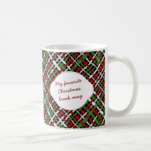 Mug Texte tissé graphique de motif de toile de jute d