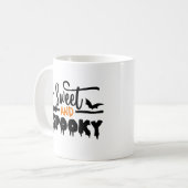 Mug Texte Typographique Éffrayant Et Doux D'Halloween (Devant gauche)
