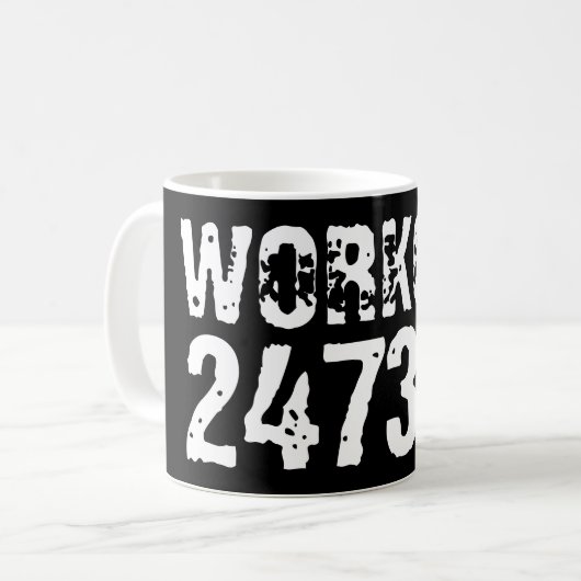 Mug Texte usé et rayé Workout 247365 blanc (Devant gauche)