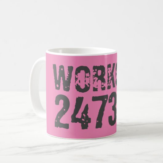 Mug Texte usé et rayé Workout 247365 rose (Devant gauche)