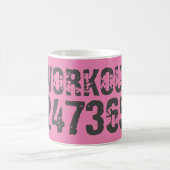 Mug Texte usé et rayé Workout 247365 rose (Centre)