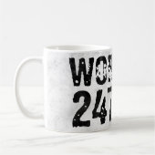 Mug Texte usé et rayé Workout 247365 rustique (Gauche)