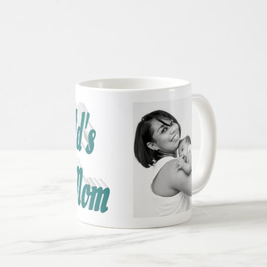 Mug texte vert de la photo de la meilleure maman (Devant droit)