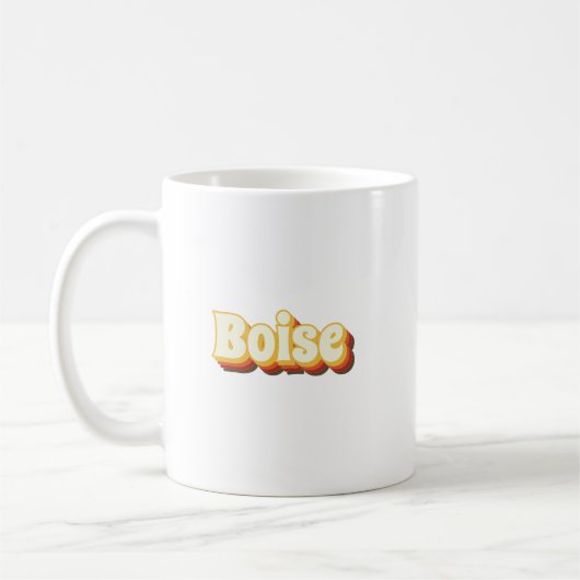 Mug Texte Vintage Boise Retro (Gauche)