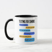 Mug Textes pour les aînés Drôle Retraite Code texte  (Gauche)