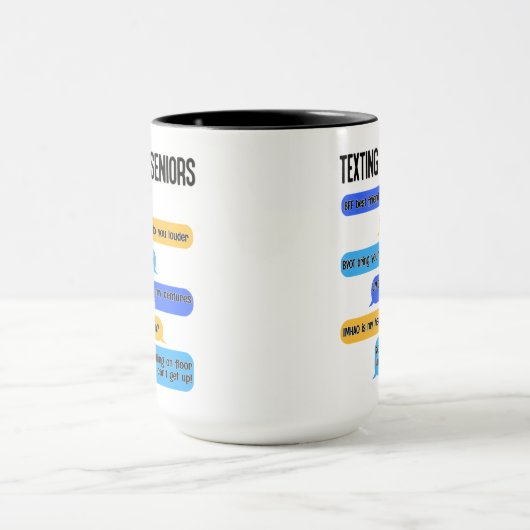 Mug Textes pour les aînés Drôle Retraite Code texte  (Centre)