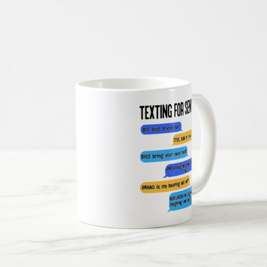 Mug Textes pour les aînés Drôle Retraite Code texte  (Devant droit)