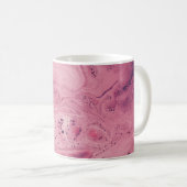 Mug textile rose et noire à fleurs (Devant droit)