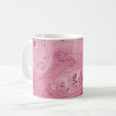 Mug textile rose et noire à fleurs (Devant gauche)