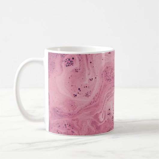 Mug textile rose et noire à fleurs (Gauche)