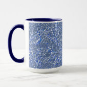 Mug Textura rústica azul e efeito prateado (Gauche)