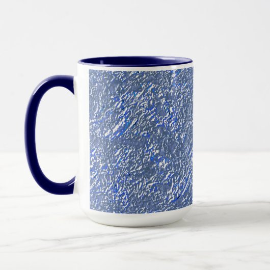 Mug Textura rústica azul e efeito prateado (Gauche)