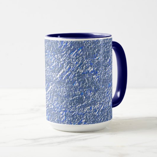 Mug Textura rústica azul e efeito prateado (Devant droit)