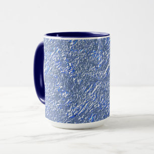 Mug Textura rústica azul e efeito prateado