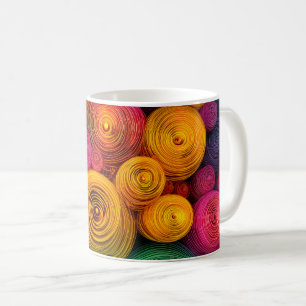 Mug Texture abstraite de cercles concentriques multico