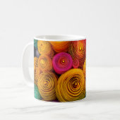 Mug Texture abstraite de cercles concentriques multico (Devant gauche)