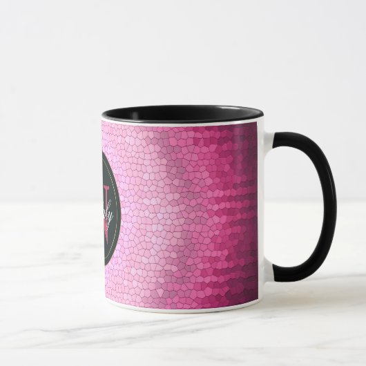 Mug Texture abstraite de rose de vitrage de cercle (Droite)