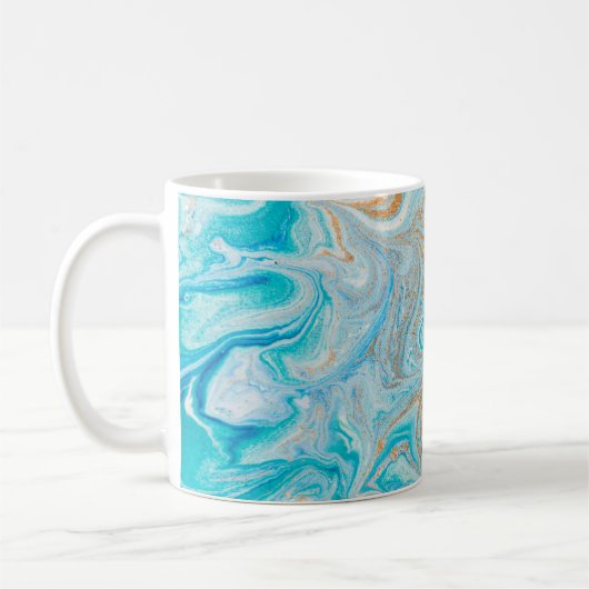 Mug texture Abstraite en marbre bleu (Gauche)