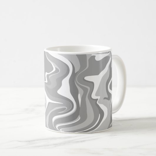 Mug Texture Abstraite en marbre - Tons gris (Devant droit)