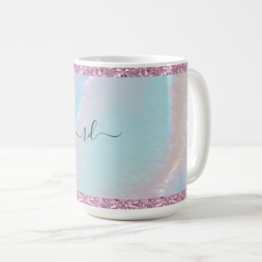 Mug Texture arc-en-ciel Abstraite et cristal rose (Devant droit)