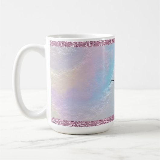 Mug Texture arc-en-ciel Abstraite et cristal rose (Gauche)