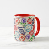 Mug Texture avec de vrais timbres (Devant droit)