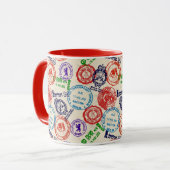 Mug Texture avec de vrais timbres (Devant gauche)