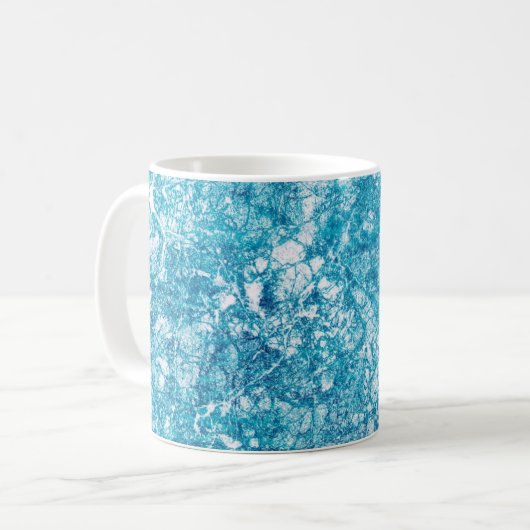 Mug Texture bleu et Marbre blanc (Devant gauche)