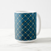 MUG TEXTURE BLEUE RESSEMBLE AVEC MOTIF DIAMOND OR (Devant droit)