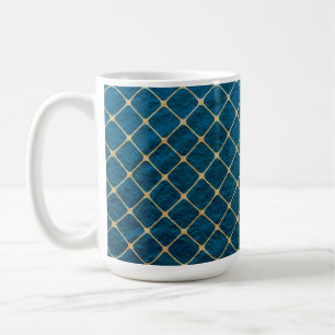 MUG TEXTURE BLEUE RESSEMBLE AVEC MOTIF DIAMOND OR
