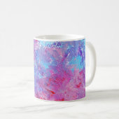 Mug Texture créative bleu-rose, taches de peinture. (Devant droit)