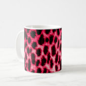 Mug Texture cuir léopard aux couleurs noir et rouge (Devant gauche)