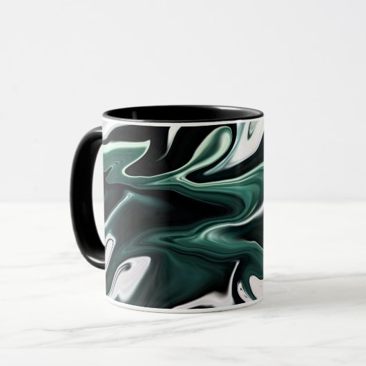 Mug Texture de flux de marbre liquide fluide élégant a (Devant gauche)