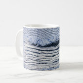 Mug Texture de jean bleu clair torn (Devant gauche)