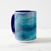 Mug Texture de l'Agate Vert de la Mer Bleue (Devant gauche)