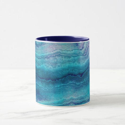 Mug Texture de l'Agate Vert de la Mer Bleue (Centre)