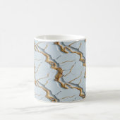 Mug Texture de marbre blanc avec veines d'or fissurées (Centre)