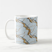 Mug Texture de marbre blanc avec veines d'or fissurées (Gauche)