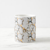 Mug Texture de marbre blanc avec veines d'or lumineuse (Centre)